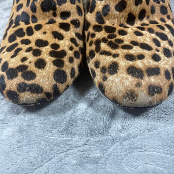 J.Crew Women's Leather Boots 8 Cheetah Print Calf Hair Short Boots Sadie Leopard - Picture 5 of 11